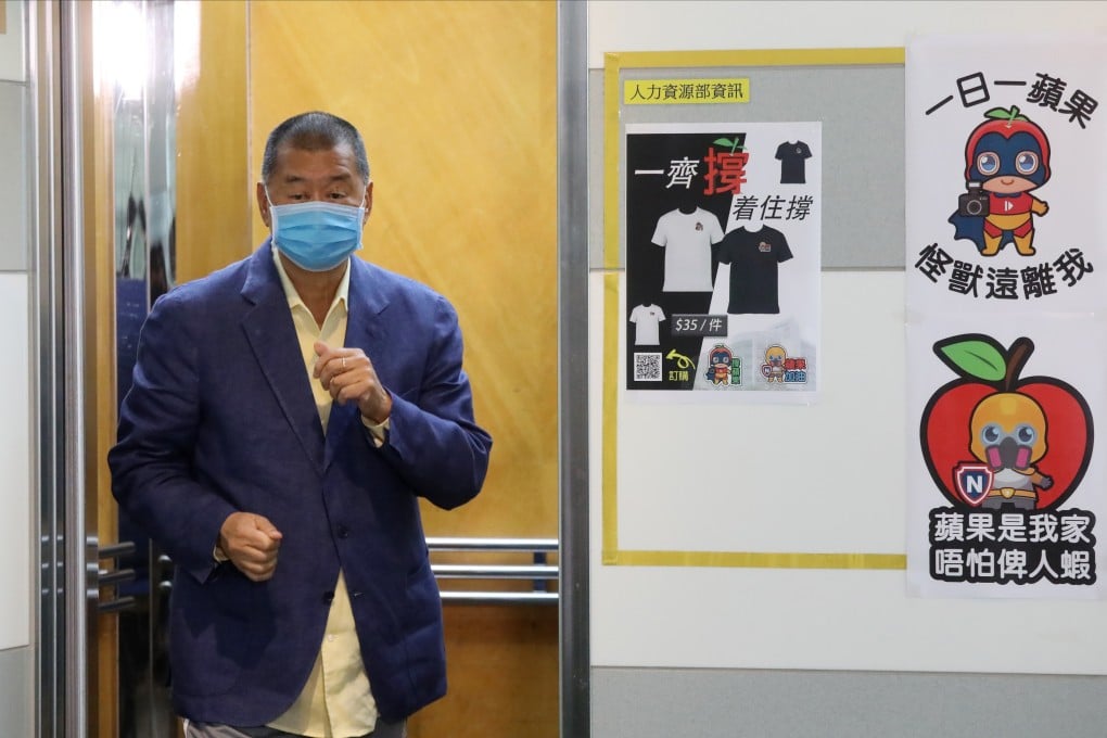 Jimmy Lai, founder of Hong Kong’s Apple Daily tabloid, at the newspaper’s offices in Tseung Kwan O in August 2020. Photo: K. Y. Cheng