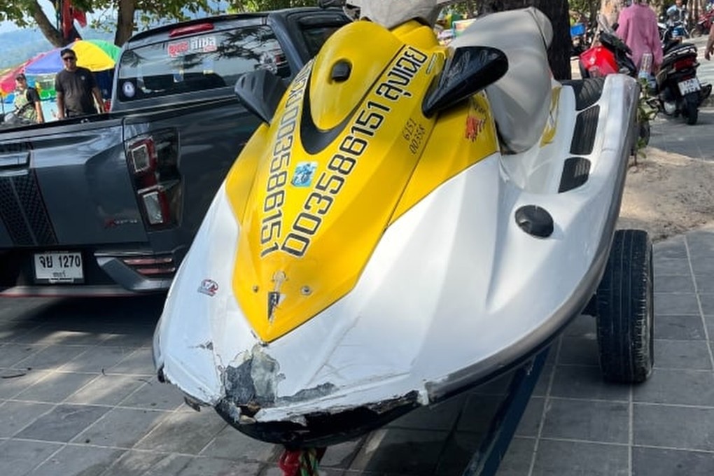 One of the jet skis involved in Tuesday’s collision. Photo: Patong Police
