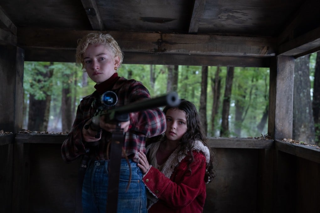 Julia Garner (left) as Charlotte and Matilda Firth as Ginger in a still from Wolf Man (category IIB), directed by Leigh Whannell. Christopher Abbott co-stars. Photo: Universal Pictures