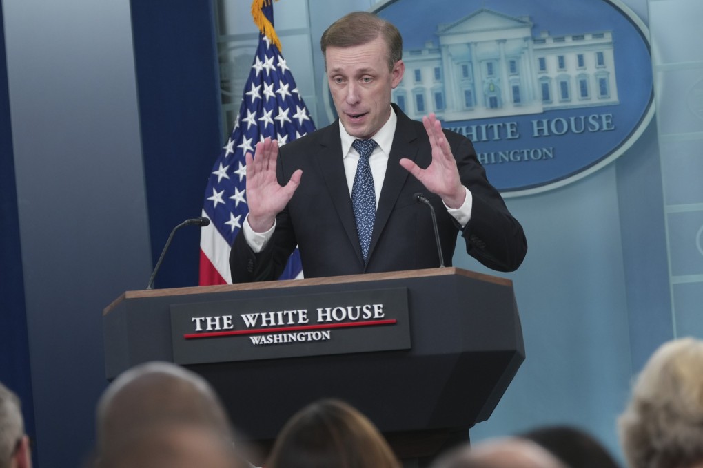 US National Security Adviser Jake Sullivan at the White House in Washington on Monday. Photo: EPA-EFE