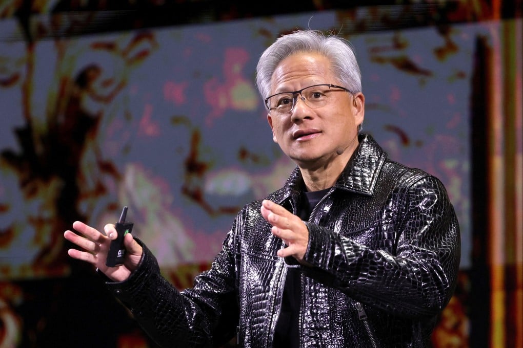 Nvidia CEO Jensen Huang speaks at CES 2025 in Las Vegas. Photo: Reuters
