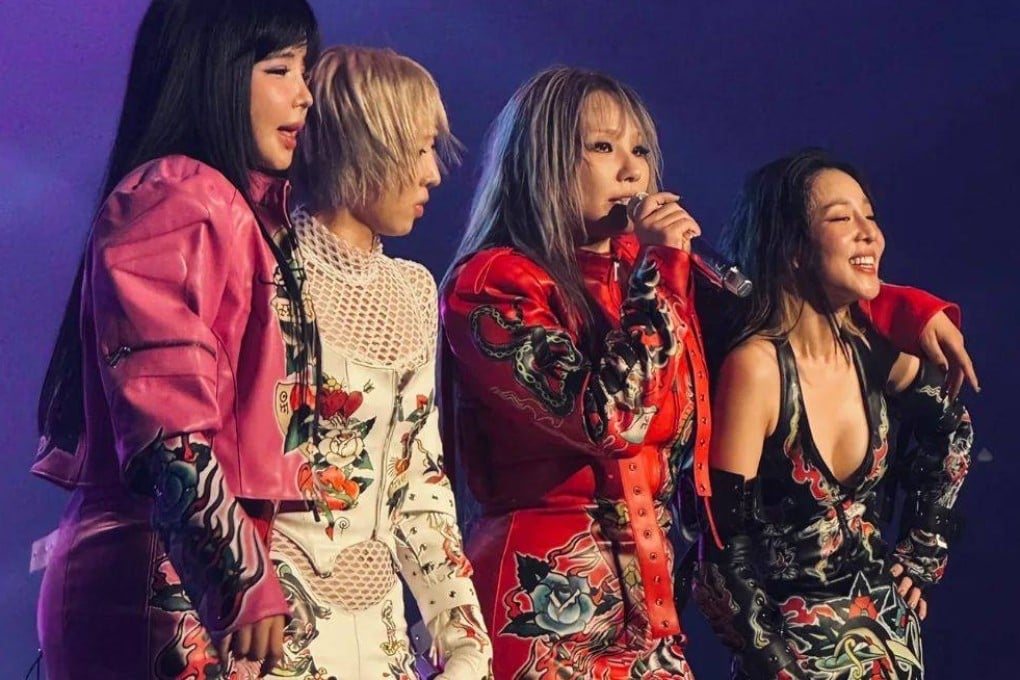 K-pop girl group 2NE1 on stage in Seoul during a reunion concert in October 2024. The girl group is one of many older K-pop acts getting back together after years of inactivity. Photo: Instagram/2ne1official