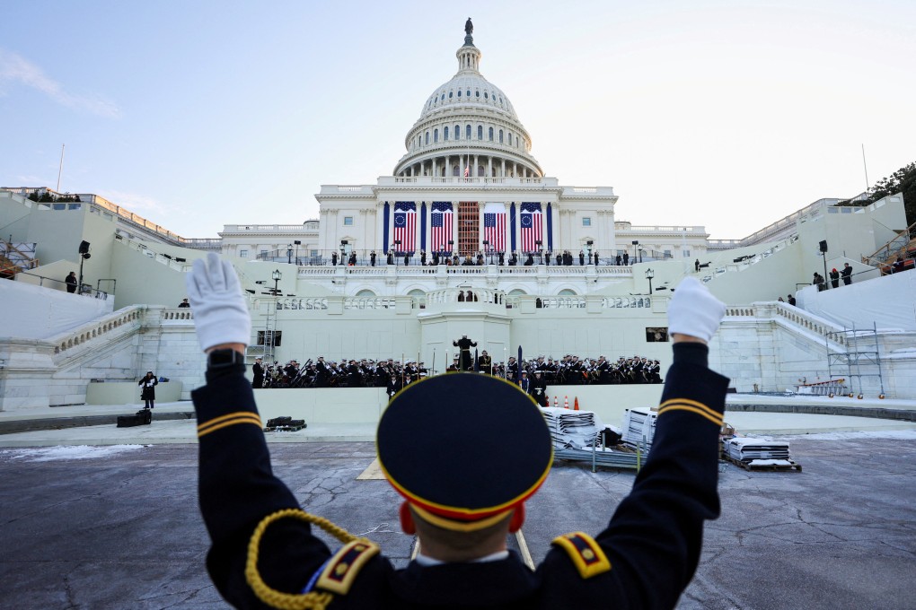 A rehearsal in front of the US Capitol in Washington ahead of the inauguration of US President-elect Donald Trump. Photo: Reuters