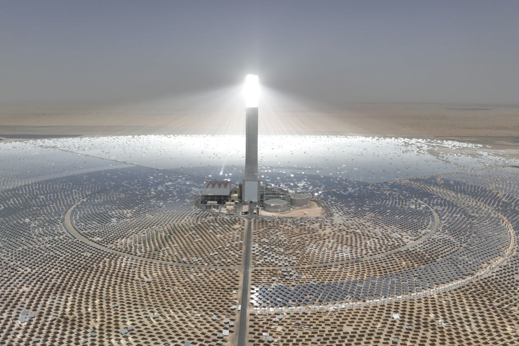 An aerial drone photo shows the fourth phase project of the Chinese-built Mohammed bin Rashid Al Maktoum Solar Park in Dubai on September 2, 2024. Photo: Xinhua