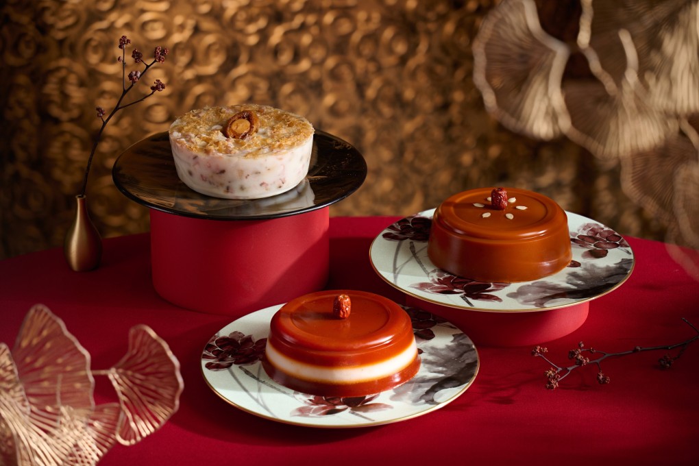 Chinese New Year 2025 puddings from Cordis include turnip pudding - made with locally grown turnips from a farm in Fanling - and sweet puddings with coconut, and coconut and red date. Photo: Cordis