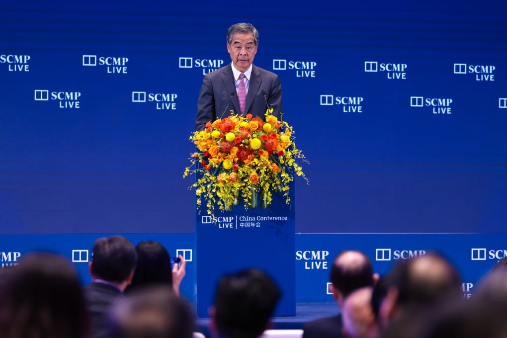Former chief executive Leung Chun-ying at the Post’s annual China Conference. Photo: Nora Tam