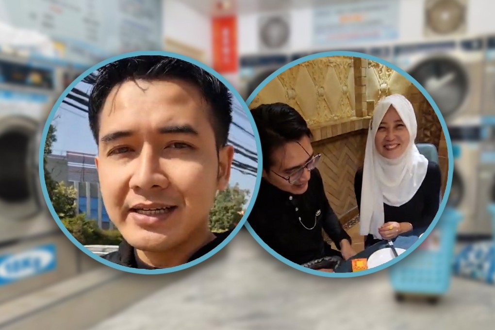A Malaysian man has found the love of his life in a Chinese woman who gave him directions to a launderette. Photo: SCMP composite/TikTok/Sohu