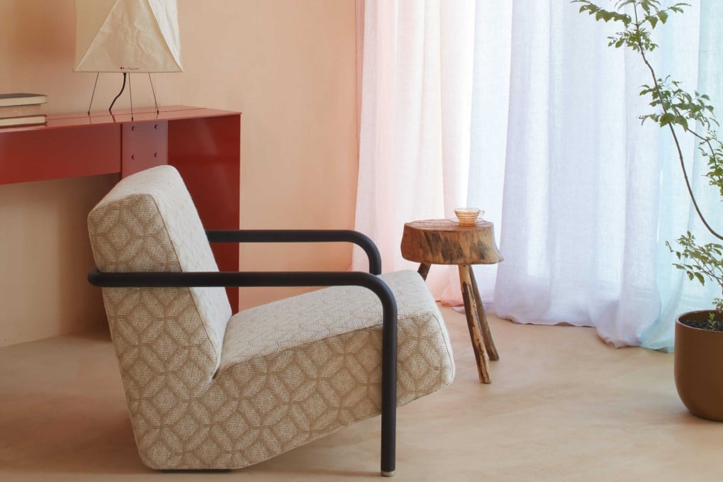 Sustainable fabric by Kieffer, made of jute (cultivated without chemicals) and recycled cotton, at Altfield Interiors. Photo: Courtesy of Altfield Interiors