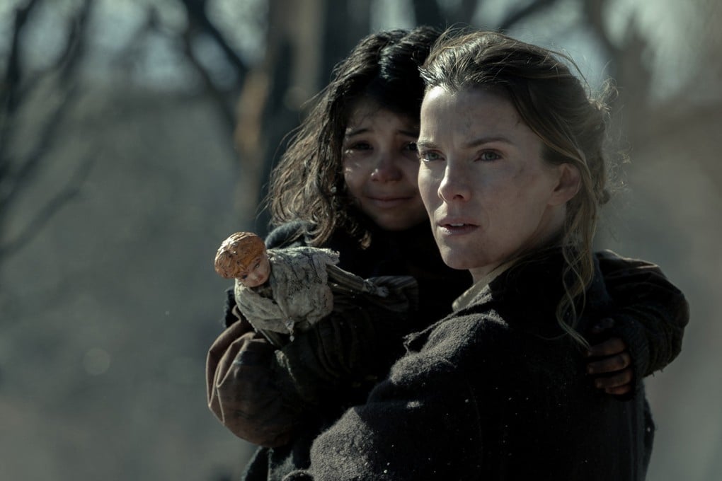 Betty Gilpin (right) and Chloe Lysenko in a still from the new Netflix TV series American Primeval. Gilpin also recently finished shooting the coming Netflix drama Death by Lightning. Photo: TNS