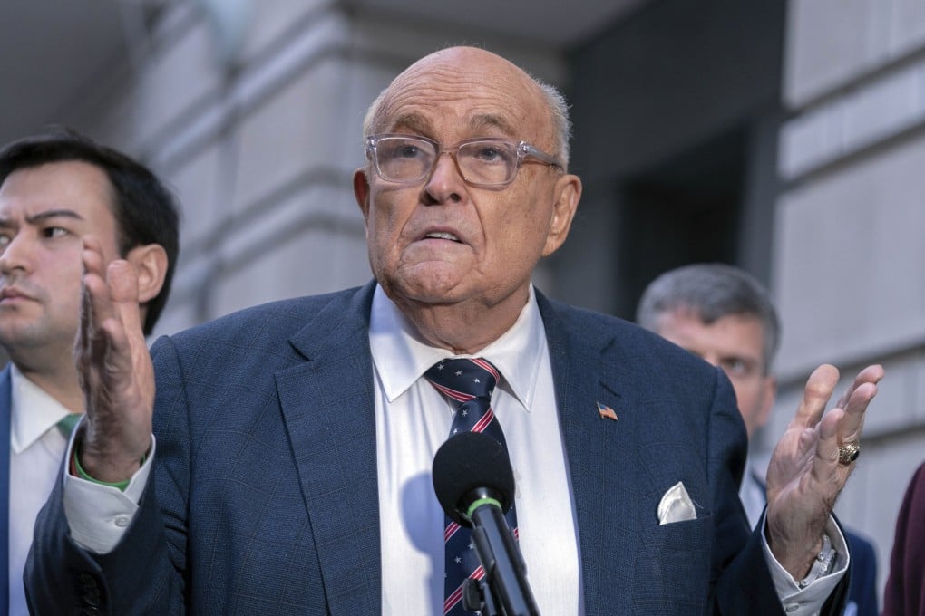 Rudy Giuliani speaks after leaving federal court in Washington on January 10. Photo: AP