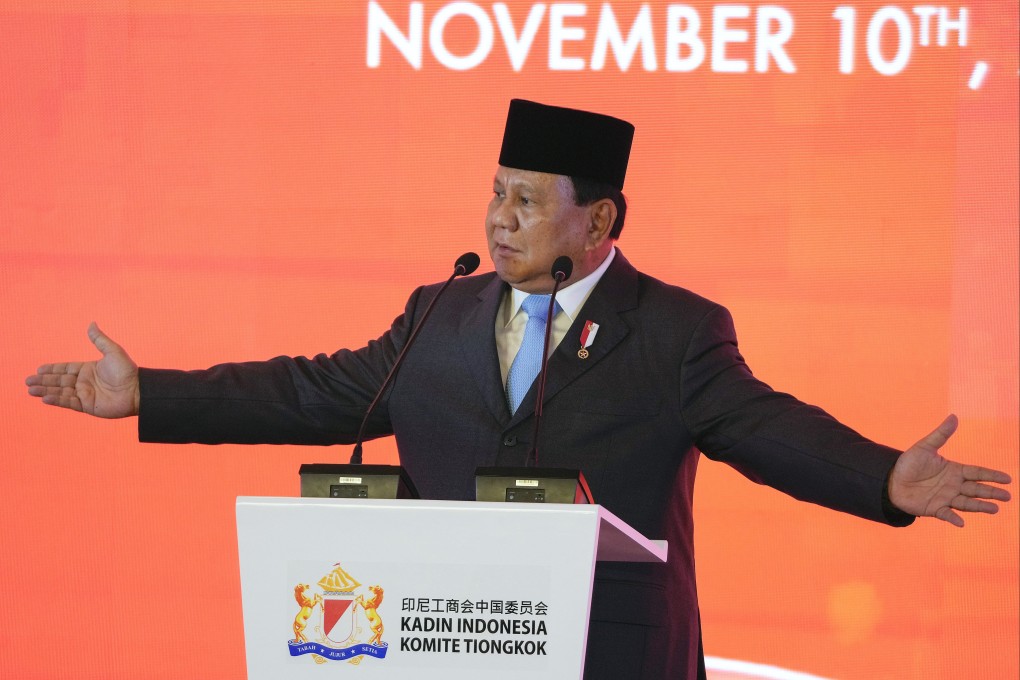 Indonesian President Prabowo Subianto gestures as he speaks during the Indonesia-China Business Forum in Beijing, on November 10, 2024. Photo: AP