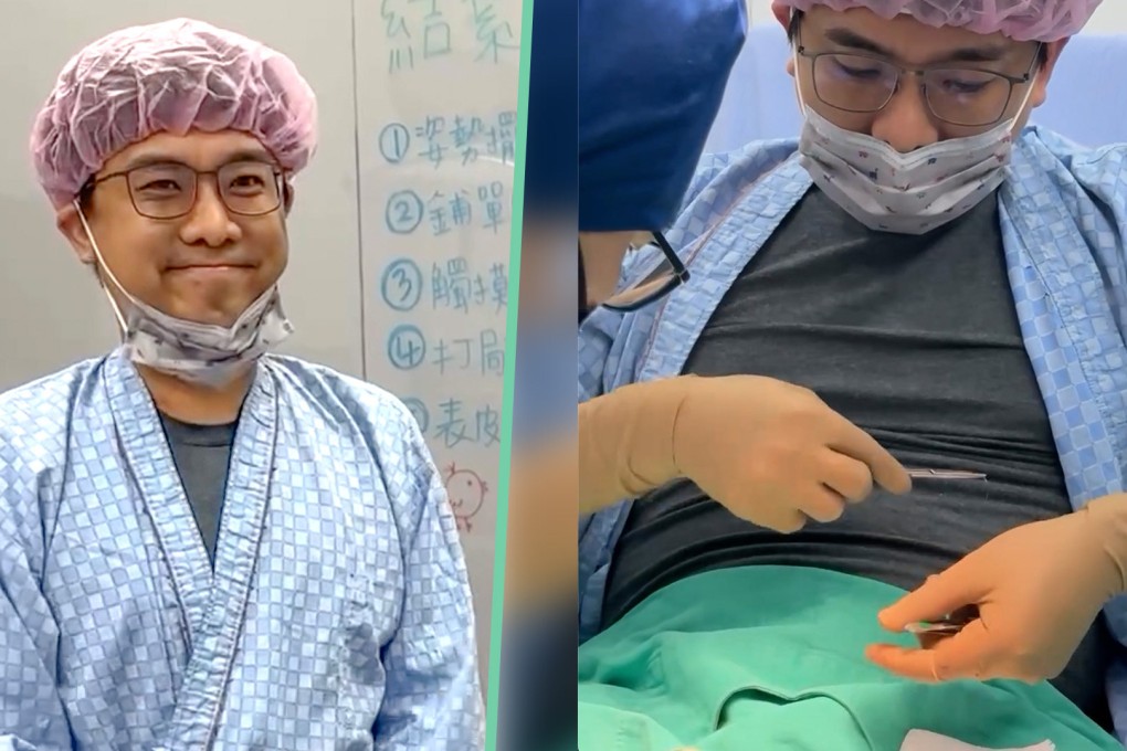 A plastic surgeon in Taiwan has performed a vasectomy on himself, calling the procedure a “gift for his wife”. Photo: SCMP composite /Instagram / @docchen3