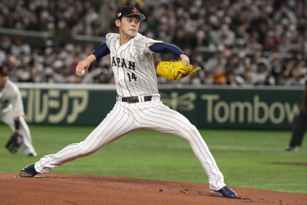 FILE - Japan’s Roki Sasak pitches during a game against the Czech Republic at the World Baseball Classic. Photo: AP