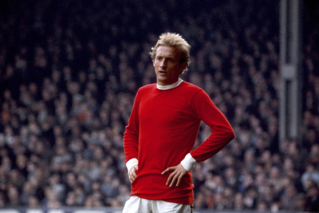 Manchester United’s Denis Law during a game at Old Trafford on September 30, 1967. Law has died at the age of 84. Photo: AP