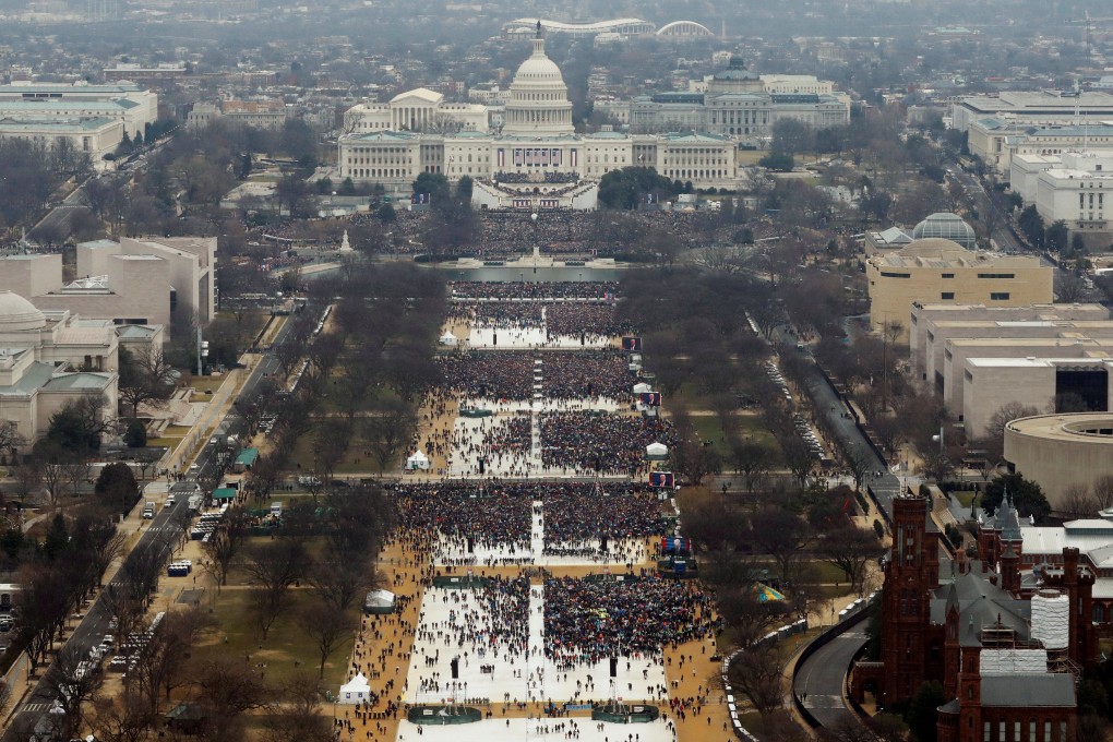 Attendees at the inauguration ceremonies in Washington for  Donald Trump’s first swearing in as US president on January 20, 2017. Photo: Reuters