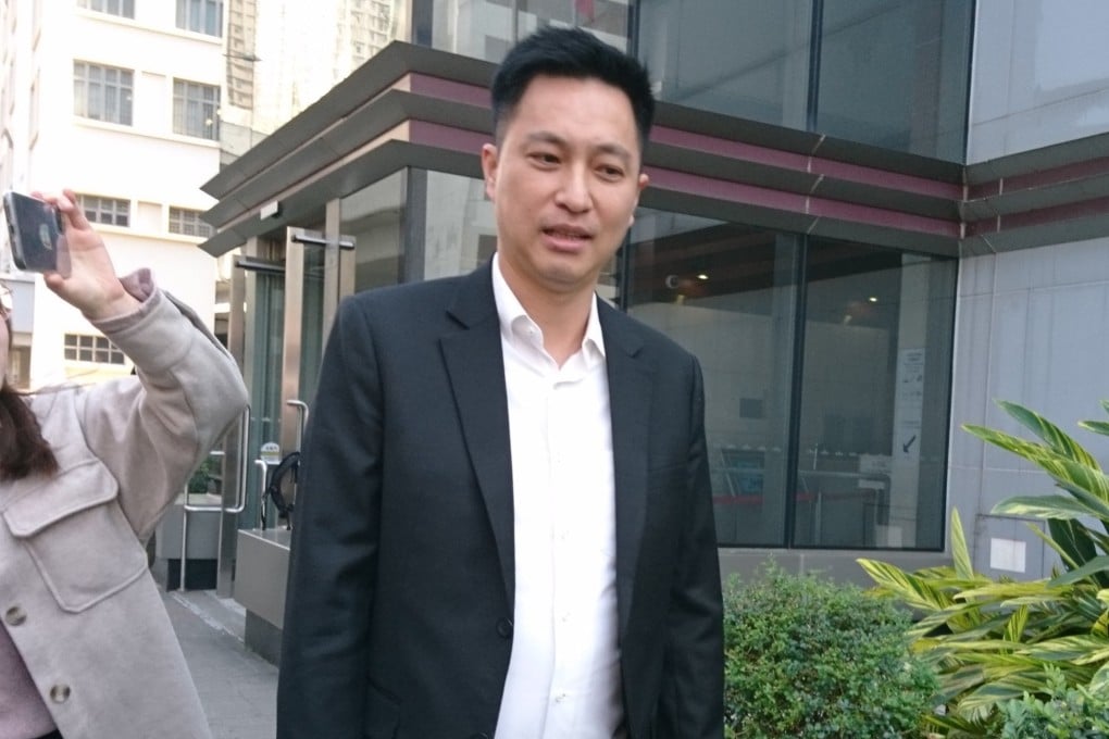 Sai Kung district councillor Sky Li leaves Kwun Tong Court on Monday after being fined. Photo: Brian Wong