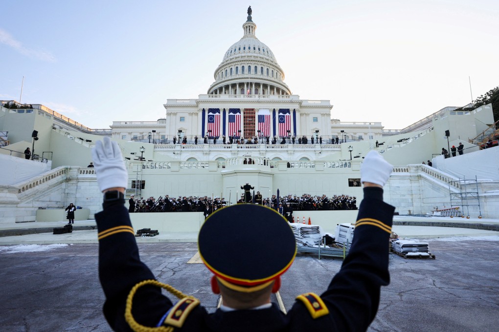 A conductor attends a rehearsal in front of the US Capitol in Washington ahead of Donald Trump’s January 20 presidential inauguration. Photo: Reuters