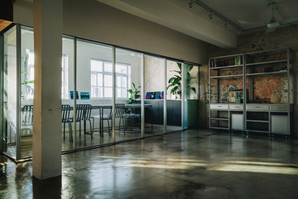 Diversity Hub, a multifunctional space in Chungking Mansions in Hong Kong run by Christian Charity, includes glass panels that can be used to create distinct rooms such as a kitchen and exhibition area. Photo: Jocelyn Tam