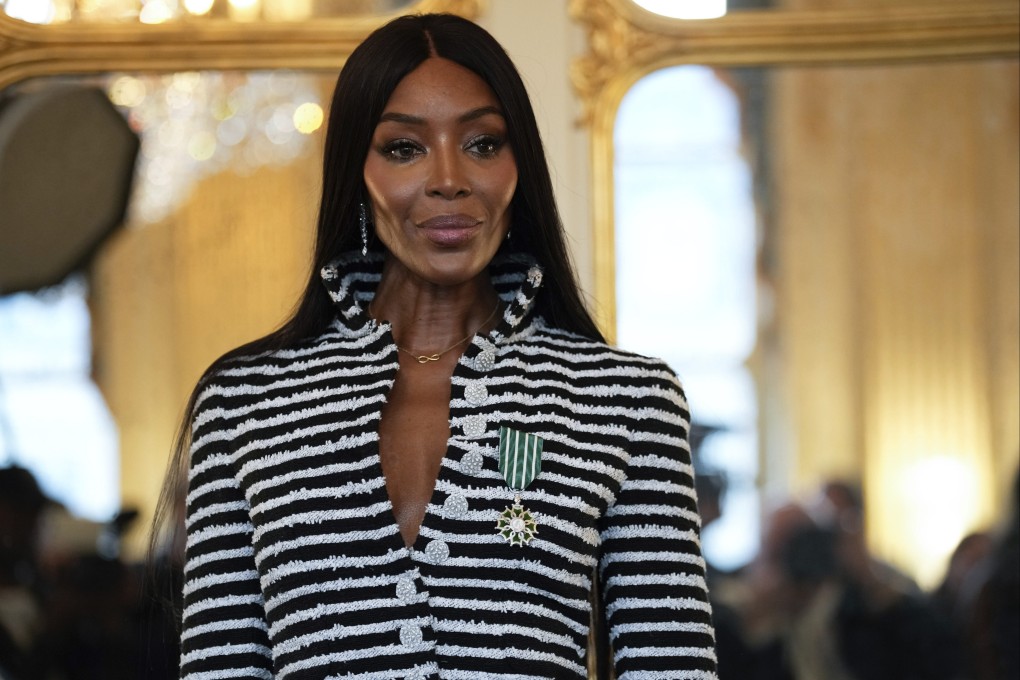 Naomi Campbell poses with the medal of “Chevalier de l’Ordres des Arts et des Lettres” at the culture ministry in Paris in September 2024. Photo: AP