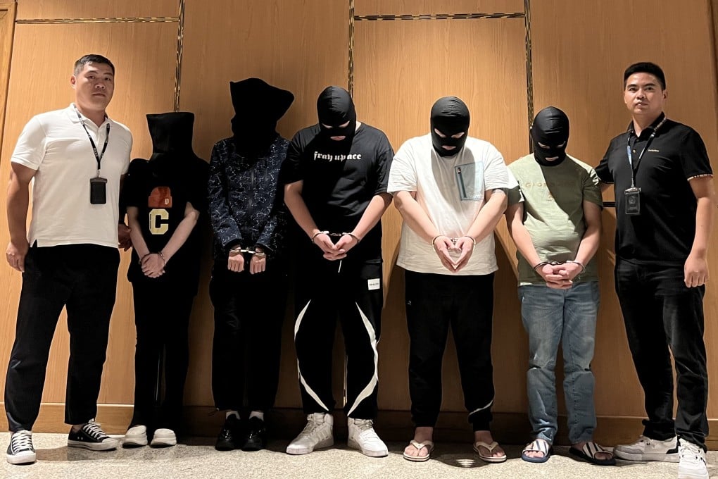 Myanmar police hand over telecom and internet fraud suspects to Chinese police at Yangon International Airport in 2023. Photo: Chinese embassy in Myanmar/Xinhua