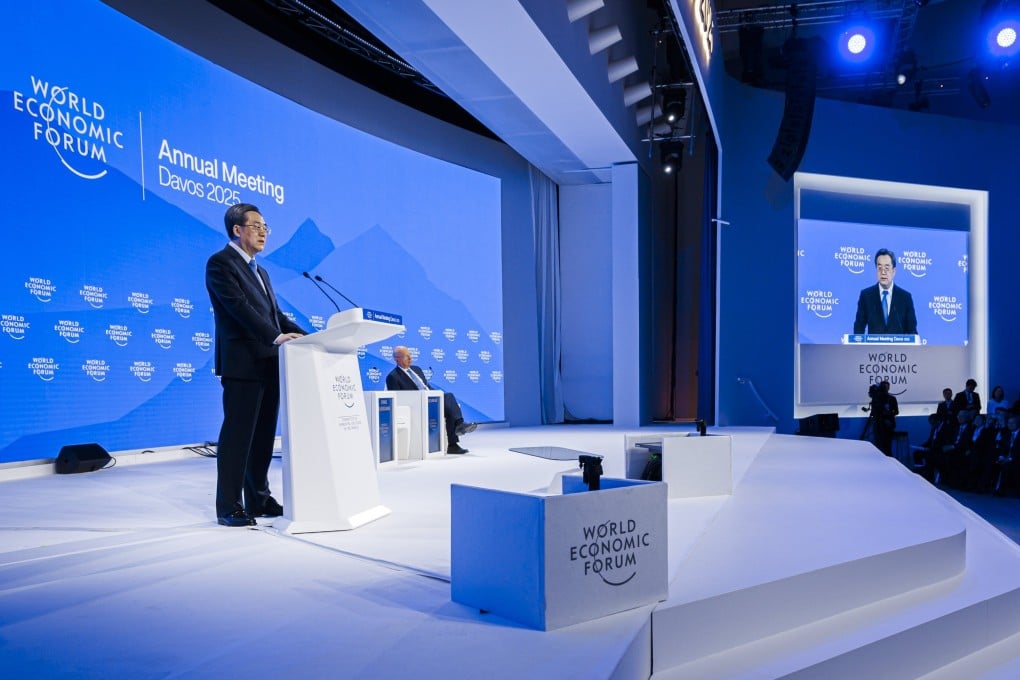 Chinese Vice-Premier Ding Xuexiang addresses the World Economic Forum in Davos, Switzerland on Tuesday. Photo: EPA-EFE