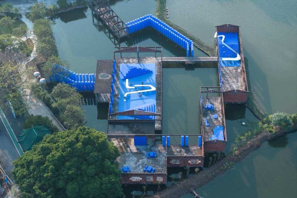Kick Back with a Drink, by Chinese artist Janie Luo, in Foshan’s Huangji Village, is one of the most Instagrammable installations at Art Field Nanhai, now in its second edition. Photo: Art Field Nanhai