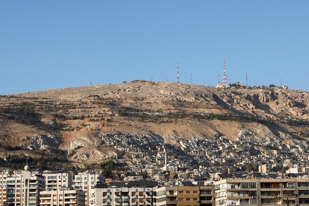 Mount Qasioun after the removal of Syria’s Bashar al-Assad, in Damascus, Syria on Saturday. Photo: Reuters