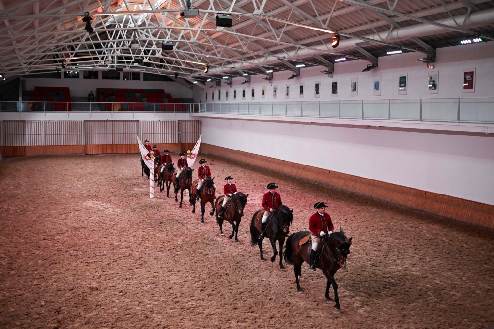 A show at the Portuguese School of Equestrian Art in Lisbon, which preserves the “national art” of dressage performed for royalty in the 1700s. Photo: AFP