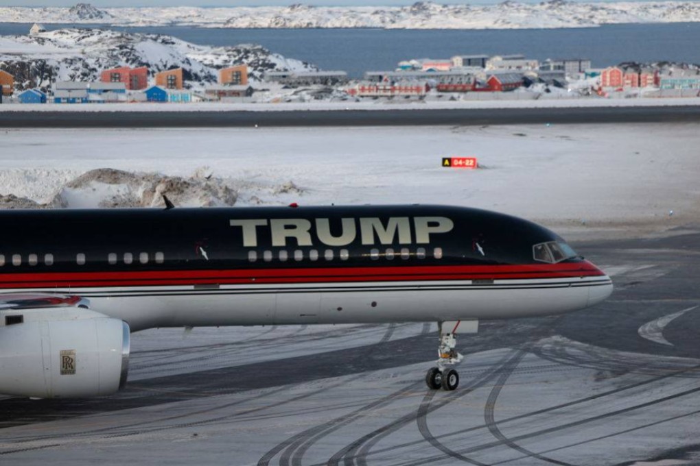 A Trump-branded plane arrives in Nuuk, Greenland, on January 7. Photo: AFP