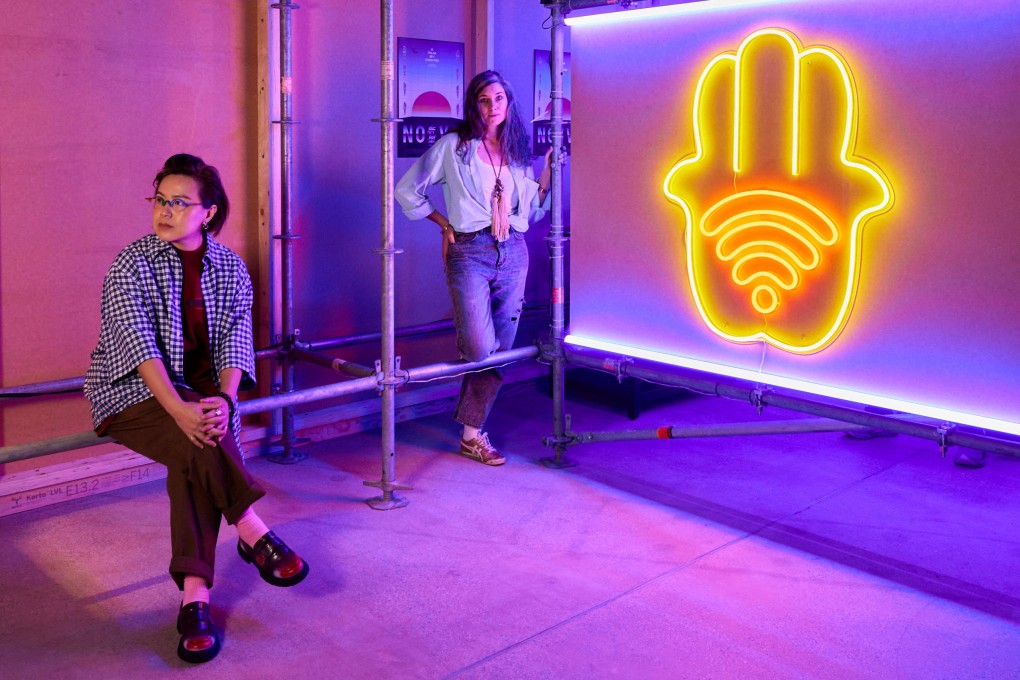 Artist Cao Fei with Charlotte Lafont-Hugo, co-founder of Beau Architects, for the “My City is Yours” exhibition at Art Gallery of New South Wales. Photo: Diana Panuccio/Art Gallery of New South Wales