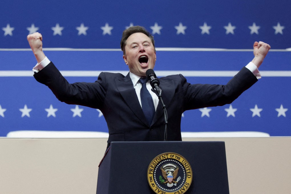 Elon Musk at a rally in Washington on Monday. Photo: Reuters