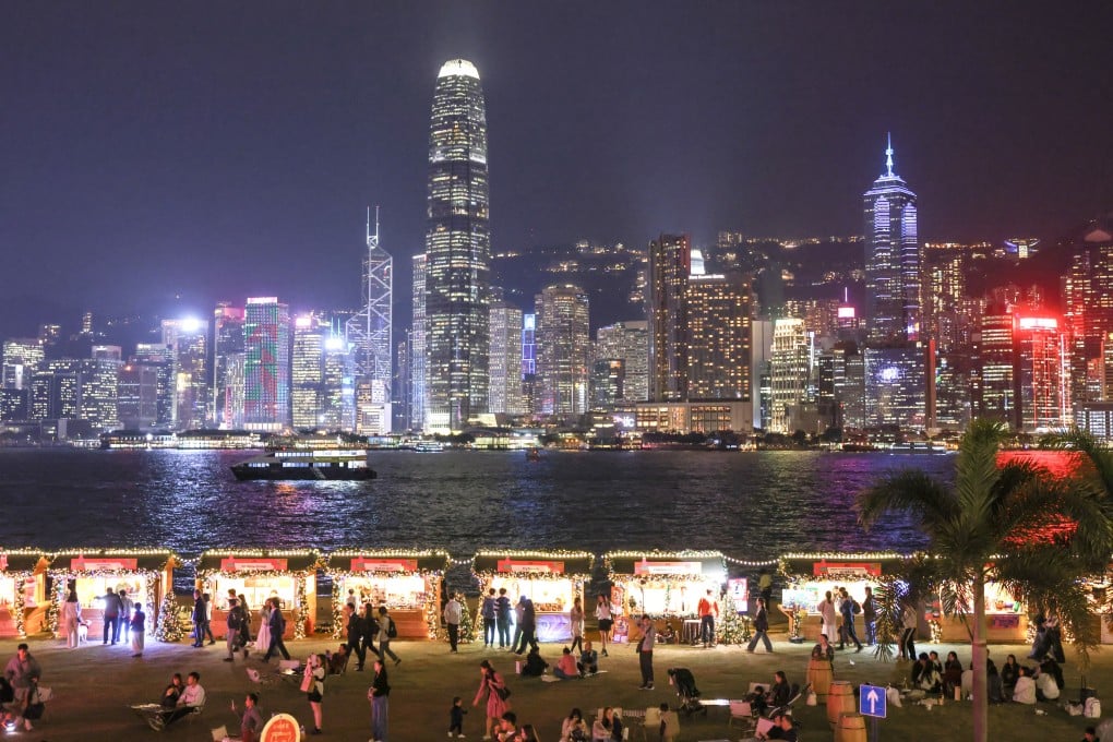 A view of the Hong Kong skyline from WestK Christmas Market on December 12. Photo: Nora Tam