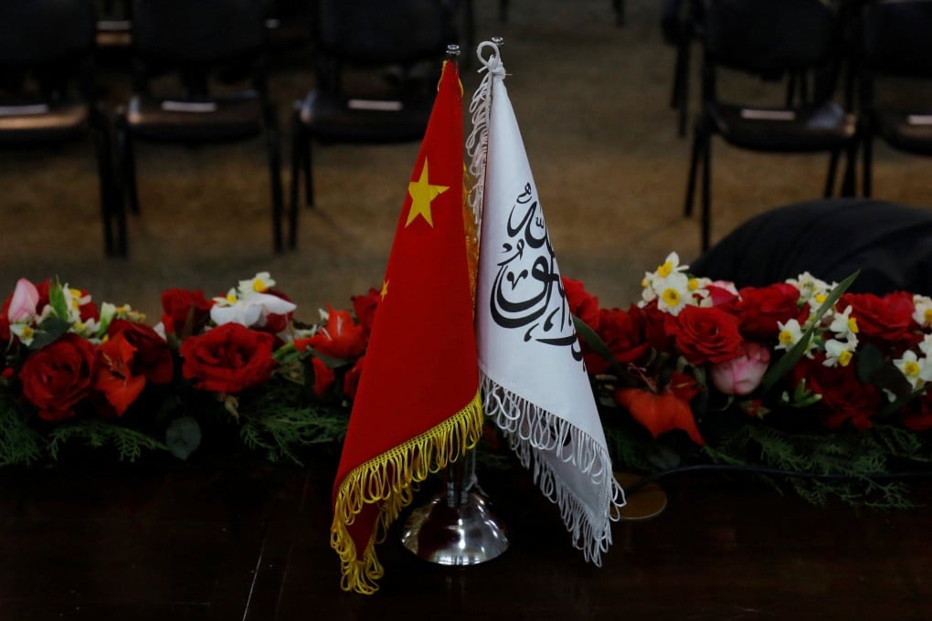 The flags of the China and the Islamic Emirate of Afghanistan. File photo: Reuters