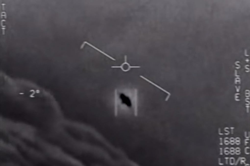 A image obtained April 28, 2020 shows part of an unclassified video taken by US Navy pilots of interactions with ‘unidentified aerial phenomena’. File photo: US Department of Defence via AFP