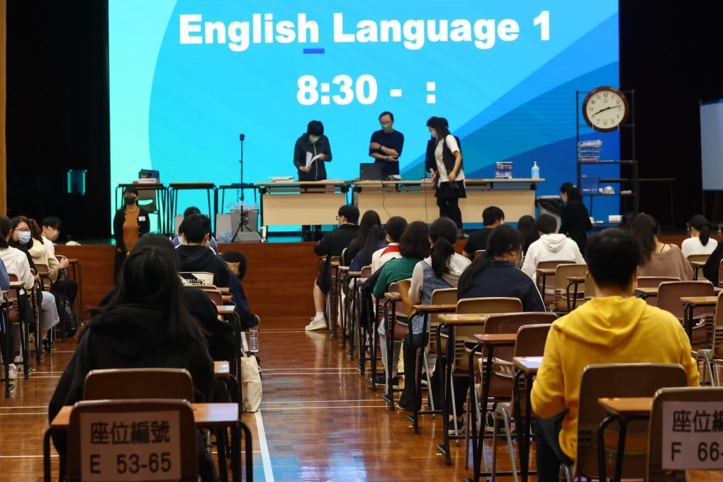 Students sit the Diploma of Secondary Education English exam at a school in North Point in 2023. Photo: Dickson Lee