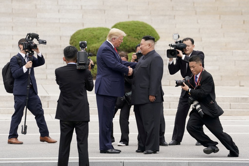 Donald Trump meets North Korean leader Kim Jong-un (right) at the demilitarised zone separating the two Koreas in Panmunjom in 2019. Photo: Reuters