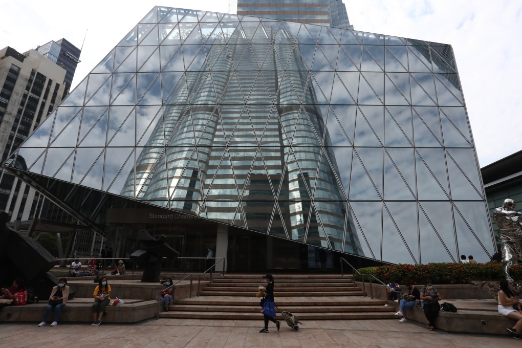 An exterior view of a Standard Chartered branch in Exchange Square in Central. Photo: Jonathan Wong