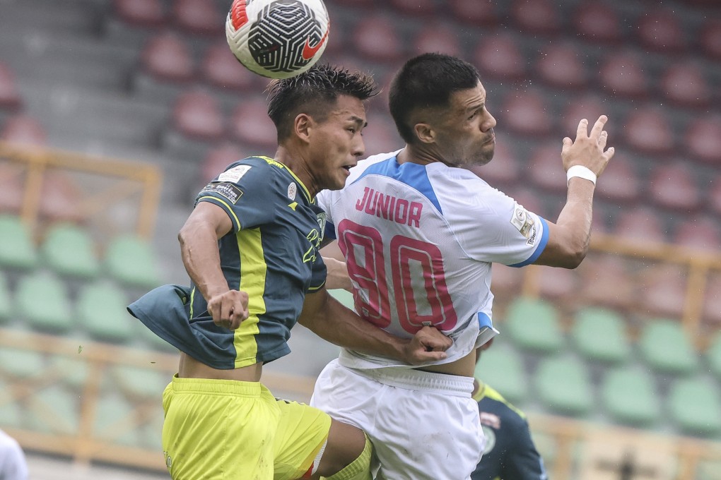 Tai Po (in green, pictured taking on Kitchee last year) hope to have a new name next season. Photo: Jonathan Wong