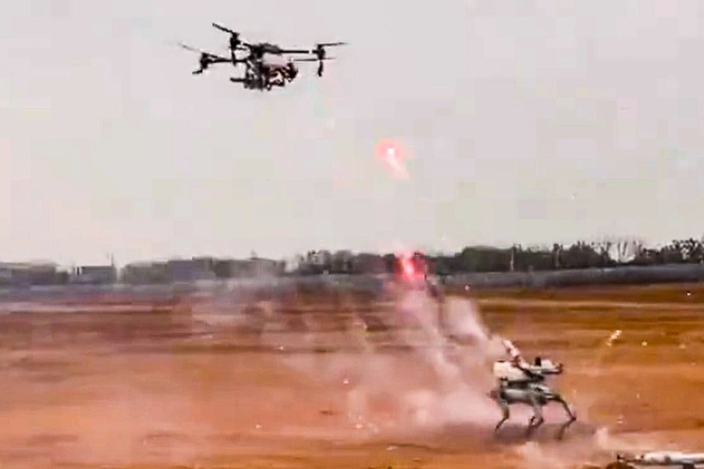 Drone meets robotic dog: China's social media erupts in fireworks | South China Morning Post
