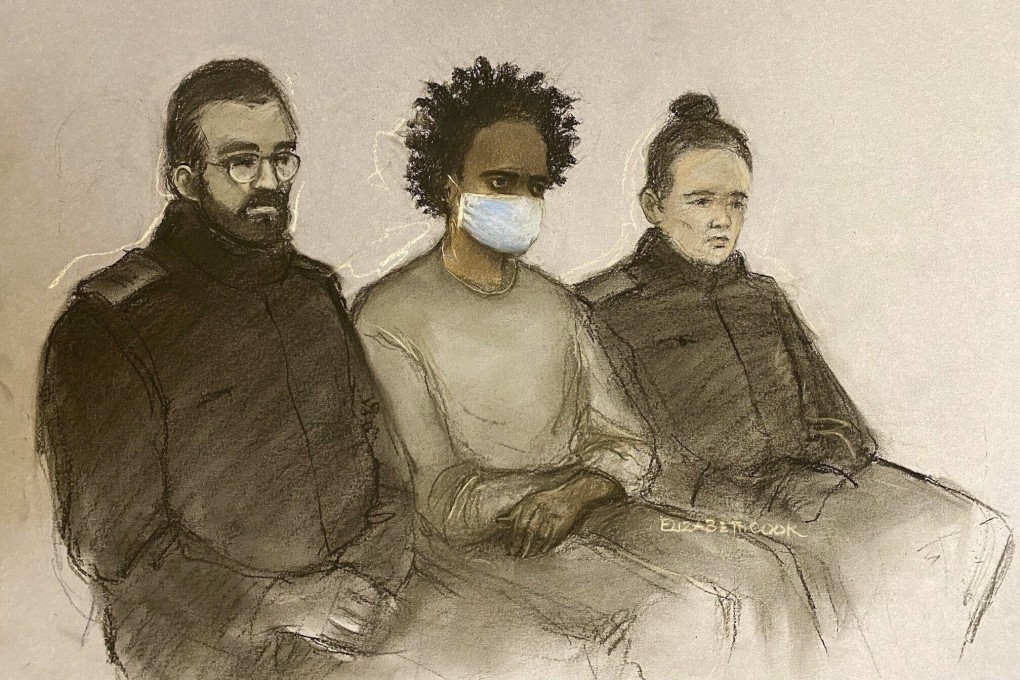 In this Court artist sketch by Elizabeth Cook, Southport stabbings suspect Axel Rudakubana appears on the first day of his trial at Liverpool Crown Court. Photo: AP