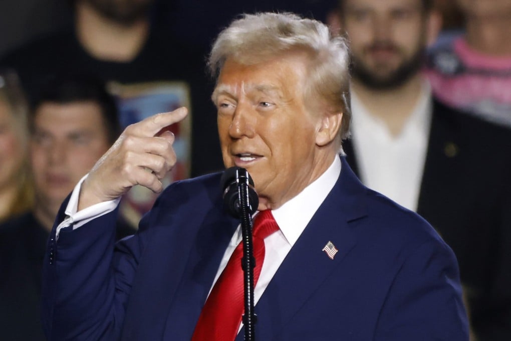 US President Donald Trump speaks at the Circa Resort and Casino in Las Vegas on Saturday. Photo: EPA-EFE