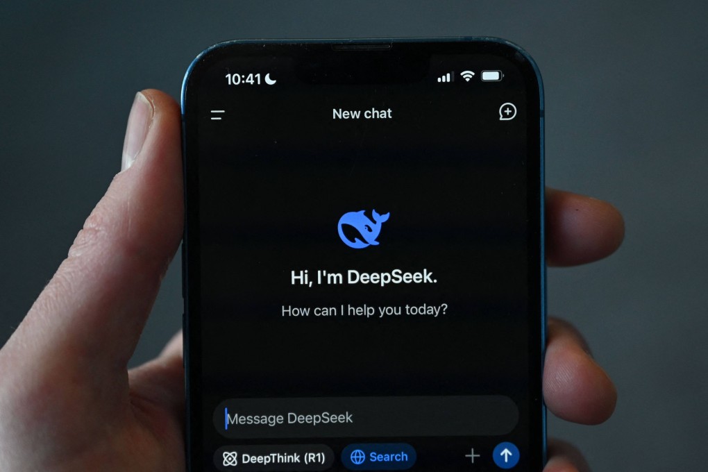 A DeepSeek app is shown on a a mobile phone. The Chinese artificial intelligence chatbot has soared to the top of download charts, stunning industry insiders and analysts with its ability to match its US competitors. Photo: AFP