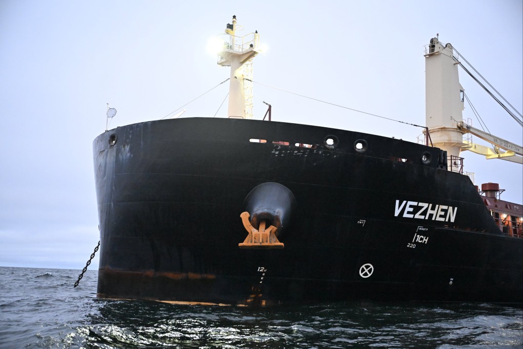 The cargo ship Vezhen is anchored outside Karlskrona, Sweden, on January 27, 2025, for examination by Swedish authorities. Photo: EPA-EFE