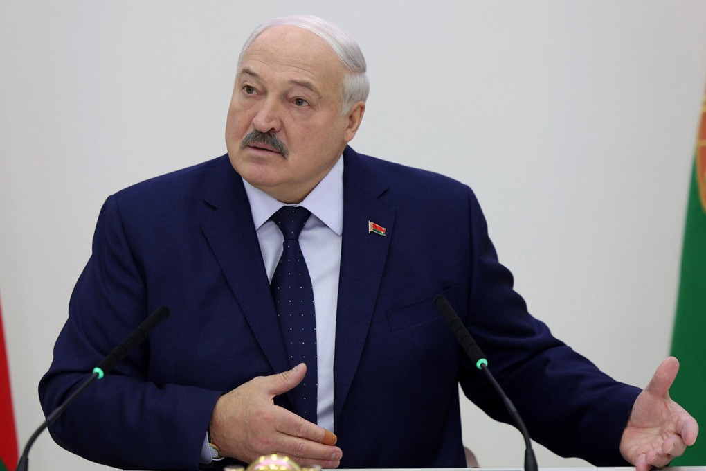 Belarus President Alexander Lukashenko speaks at a press conference after casting his vote. Photo: Belarusian Presidency via dpa