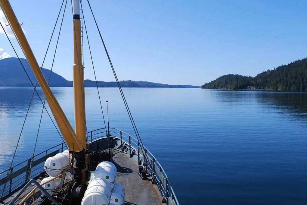A view from the deck of the MV Frances Bradley mail boat of the route ahead on its journey along Canada’s Vancouver Island. Photo: Instagram/albernivalleytourism