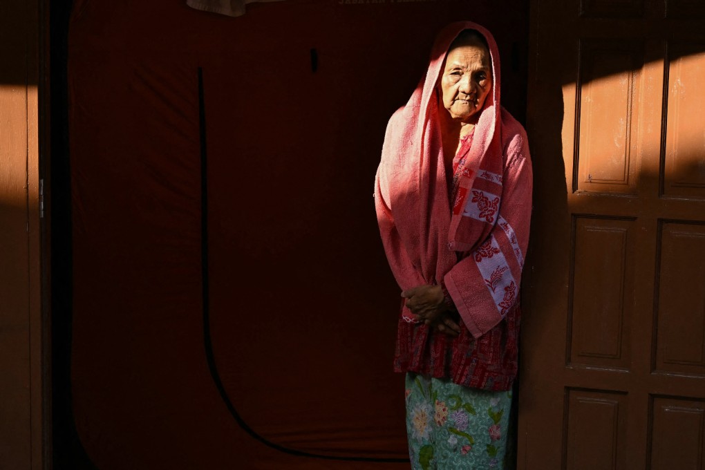 An elderly woman is seen in Pasir Mas, Malaysia’s Kelantan state. Photo: AFP