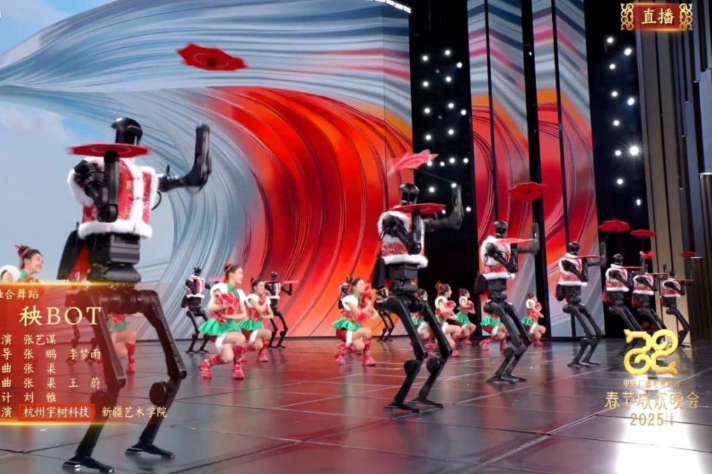 Unitree’s H1 humanoid robots take centre stage to perform at this year’s Spring Festival Gala show. Photo: Unitree