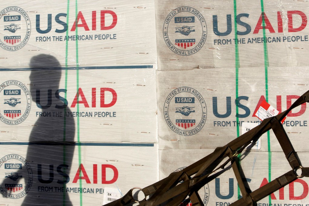 Boxes of relief items from the US Agency for International Development (USAID) in the Philippines in 2013. An executive order by President Donald Trump has suspended all foreign aid, pending review. Photo: Reuters