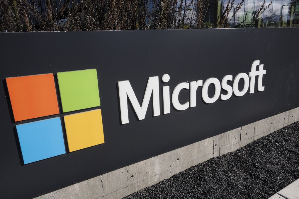 Microsoft signage at its corporate offices in Mountain View, California. Photo: EPA-EFE