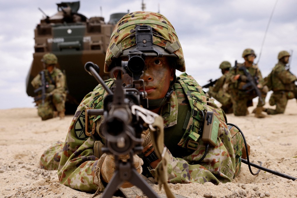 Japanese soldiers in a marine landing drill in 2023. File photo: Reuters